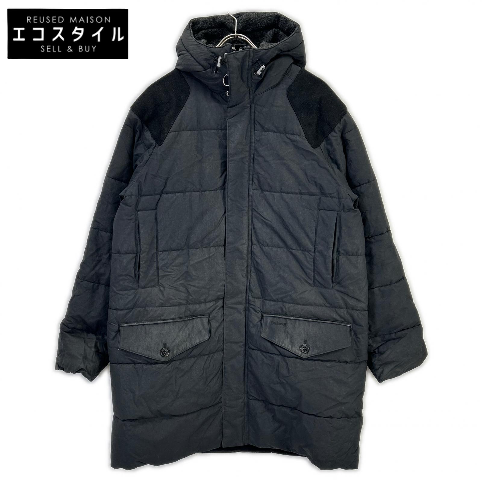 Barbour バブアー ブラック ファイバーダウンコート コート