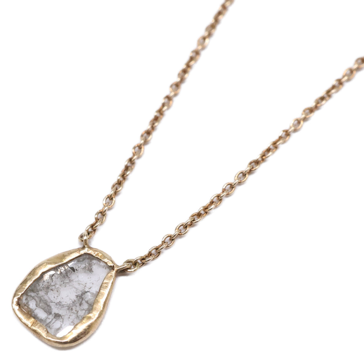 agete アガット 【美品】K10 スライスストーントップ ネックレス