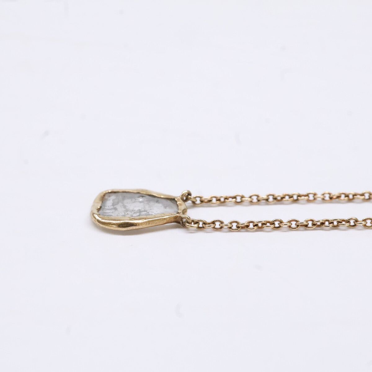 agete アガット 【美品】K10 スライスストーントップ ネックレス