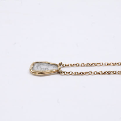 agete アガット 【美品】K10 スライスストーントップ ネックレス