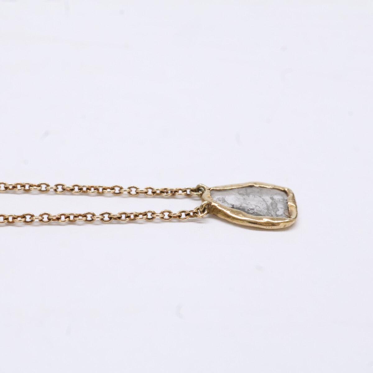 agete アガット 【美品】K10 スライスストーントップ ネックレス