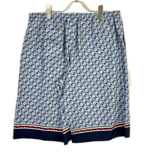 GUCCI グッチ 672698 ライトブルー ジオメトリー スクエアGGプリントシルクショートパンツ ボトムス
