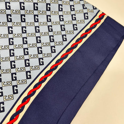 GUCCI グッチ 672698 ライトブルー ジオメトリー スクエアGGプリントシルクショートパンツ ボトムス