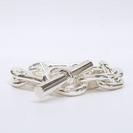 HERMES Hermes Like New Ag925 Chaine d'Ancre TGM 12 Link Bracelet