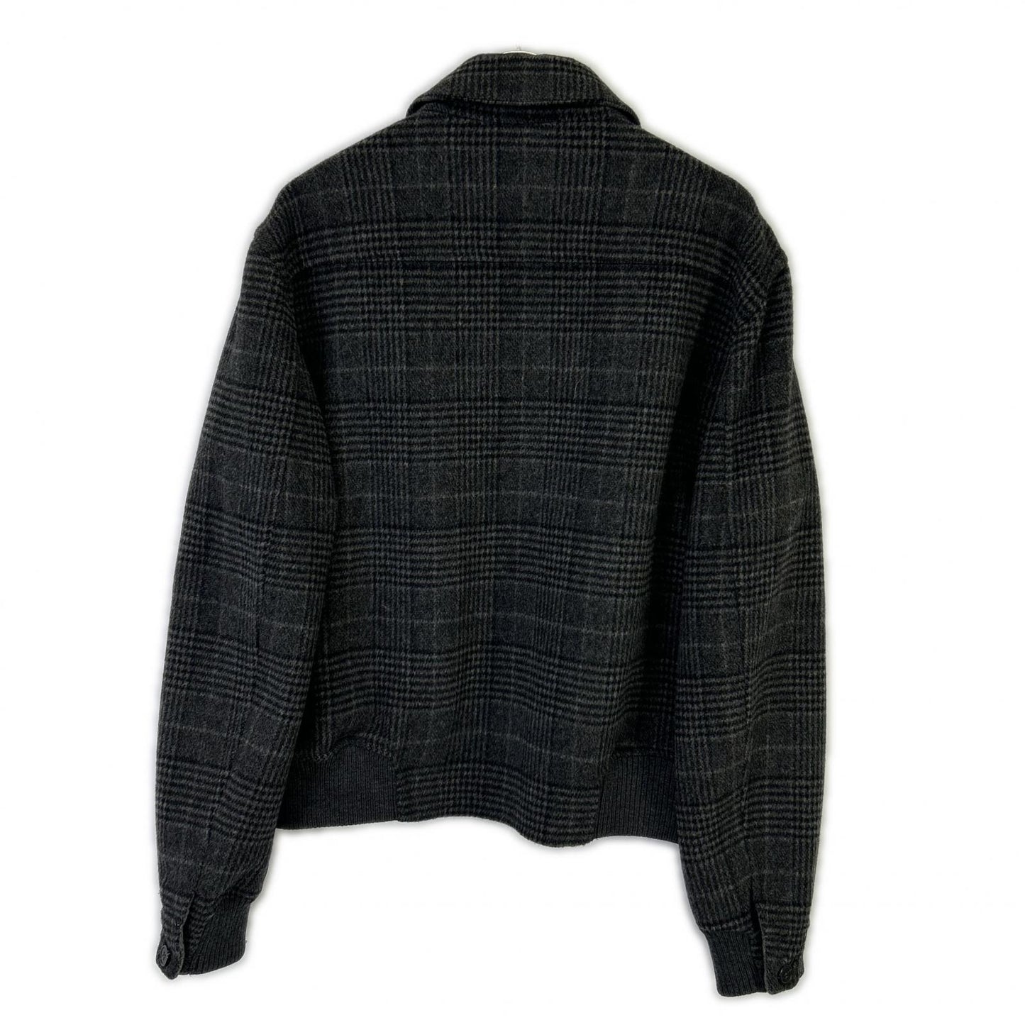Z Zegna ジーゼニア グレー グレンチェック柄 カシミヤ混 ジップアップ ブルゾン ジャケット