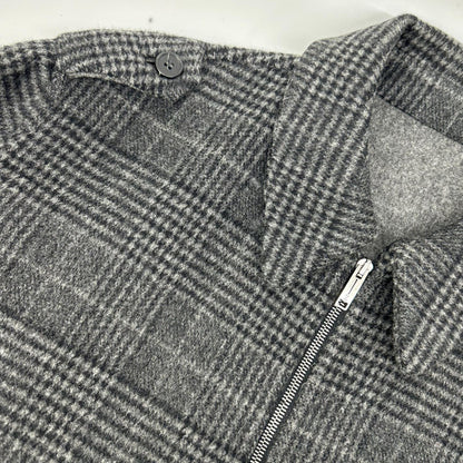 Z Zegna ジーゼニア グレー グレンチェック柄 カシミヤ混 ジップアップ ブルゾン ジャケット
