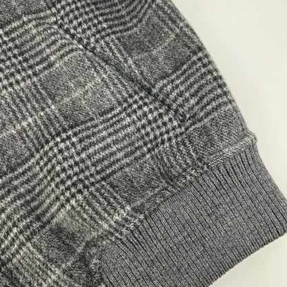 Z Zegna ジーゼニア グレー グレンチェック柄 カシミヤ混 ジップアップ ブルゾン ジャケット