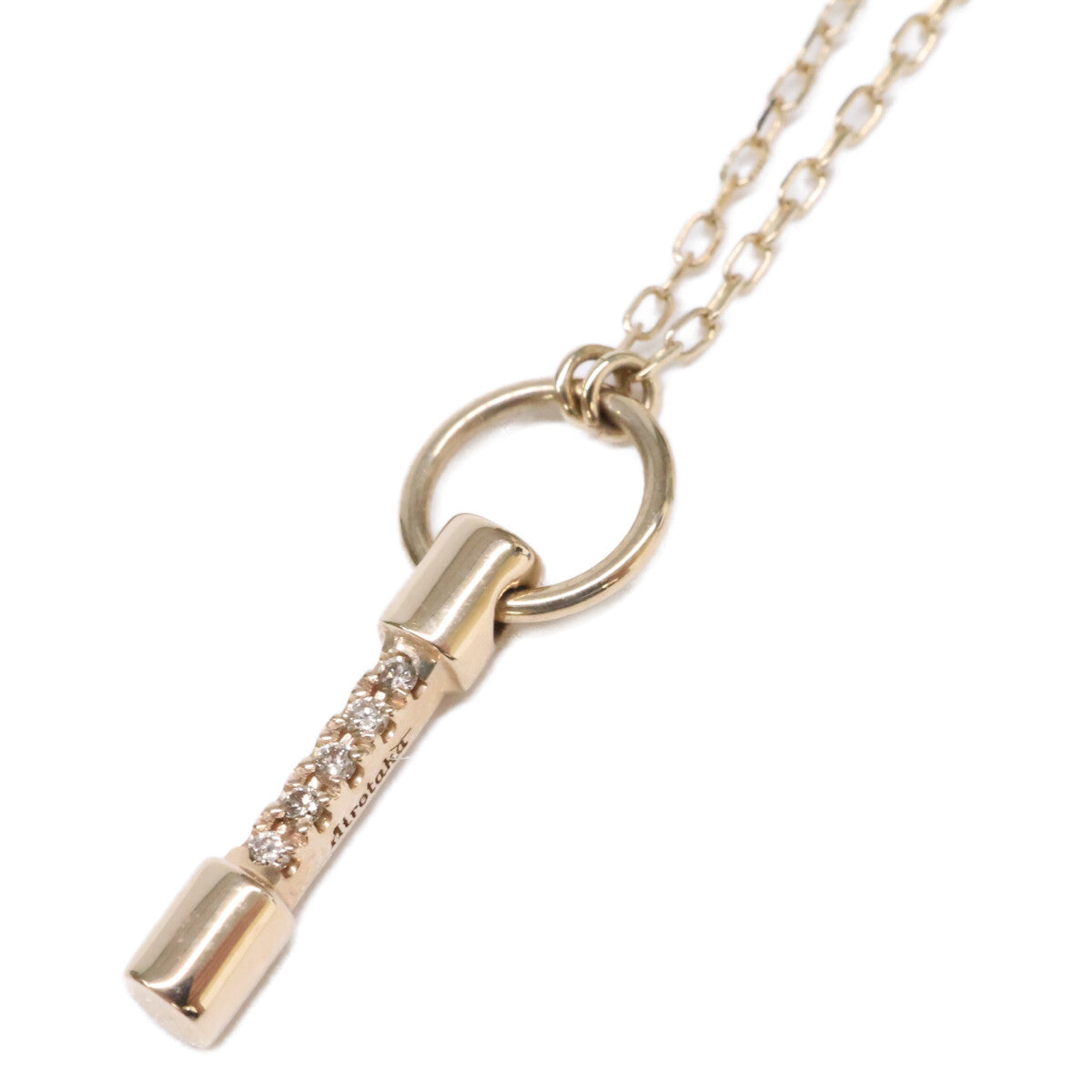 HIROTAKA ヒロタカ 美品 K10 PU10KDN PUNCTURE Sサイズ D0.02ct ダイヤモンド ネックレス