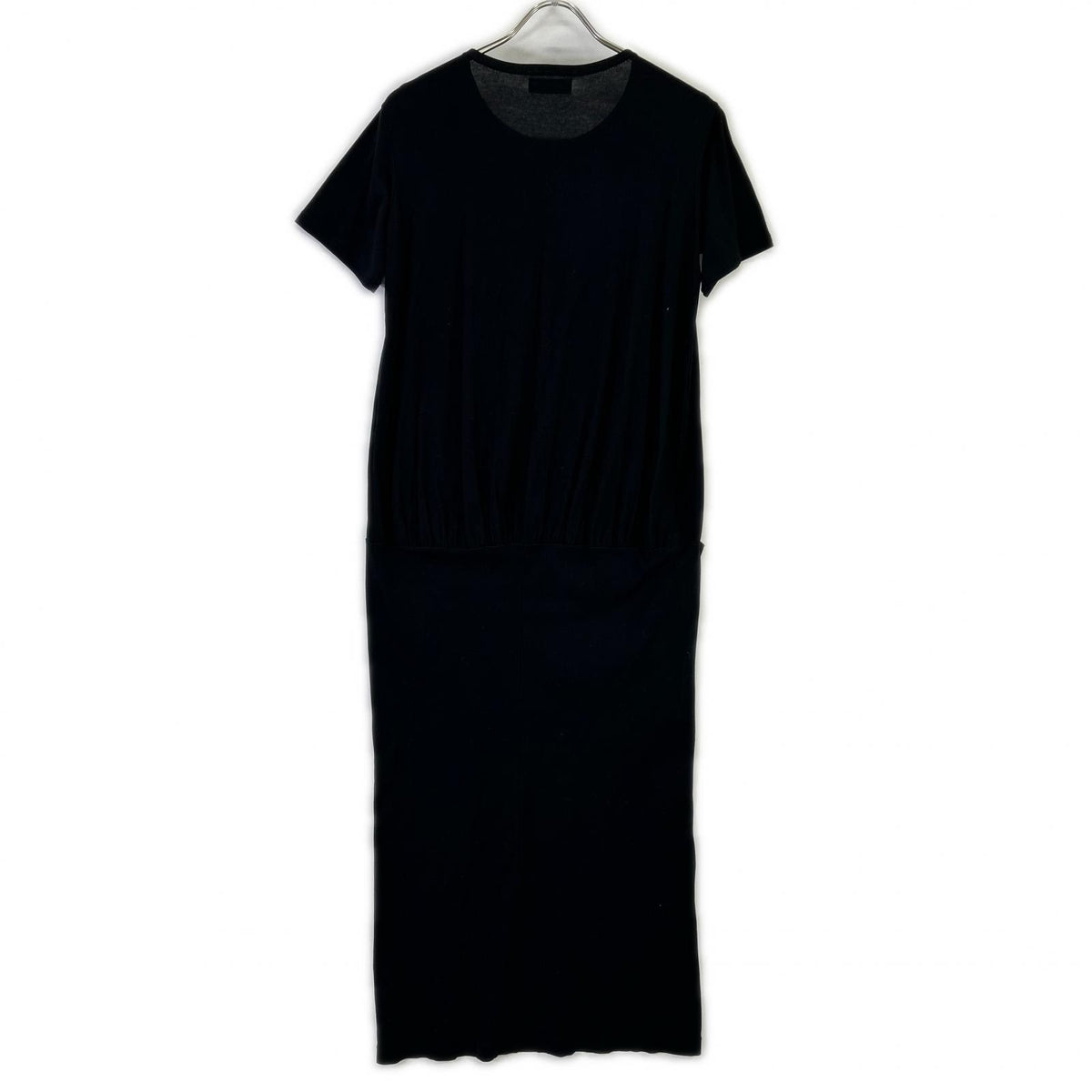 Y's YJ-T30-034 black 100% cotton short-sleeve long dress dress