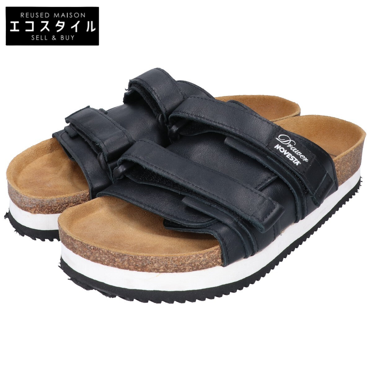 DRAWER ドゥロワー NOVESTA別注 ブラック レザー PARTISAN SANDAL サンダル シューズ
