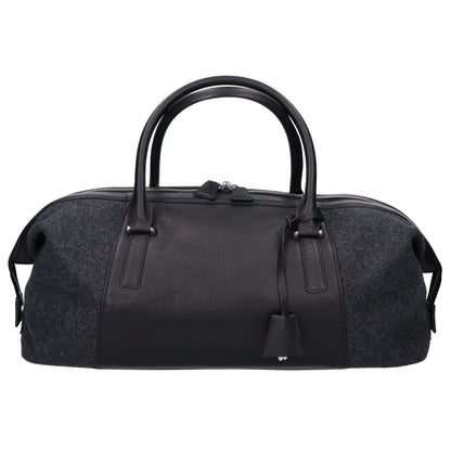 AKRIS アクリス レザー x フェルト 切替 ボストンバッグ