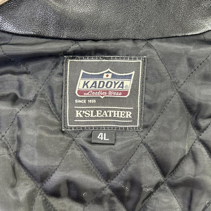 KADOYA 卡多屋 DB9 黑色山羊皮菱格纹骑士夹克