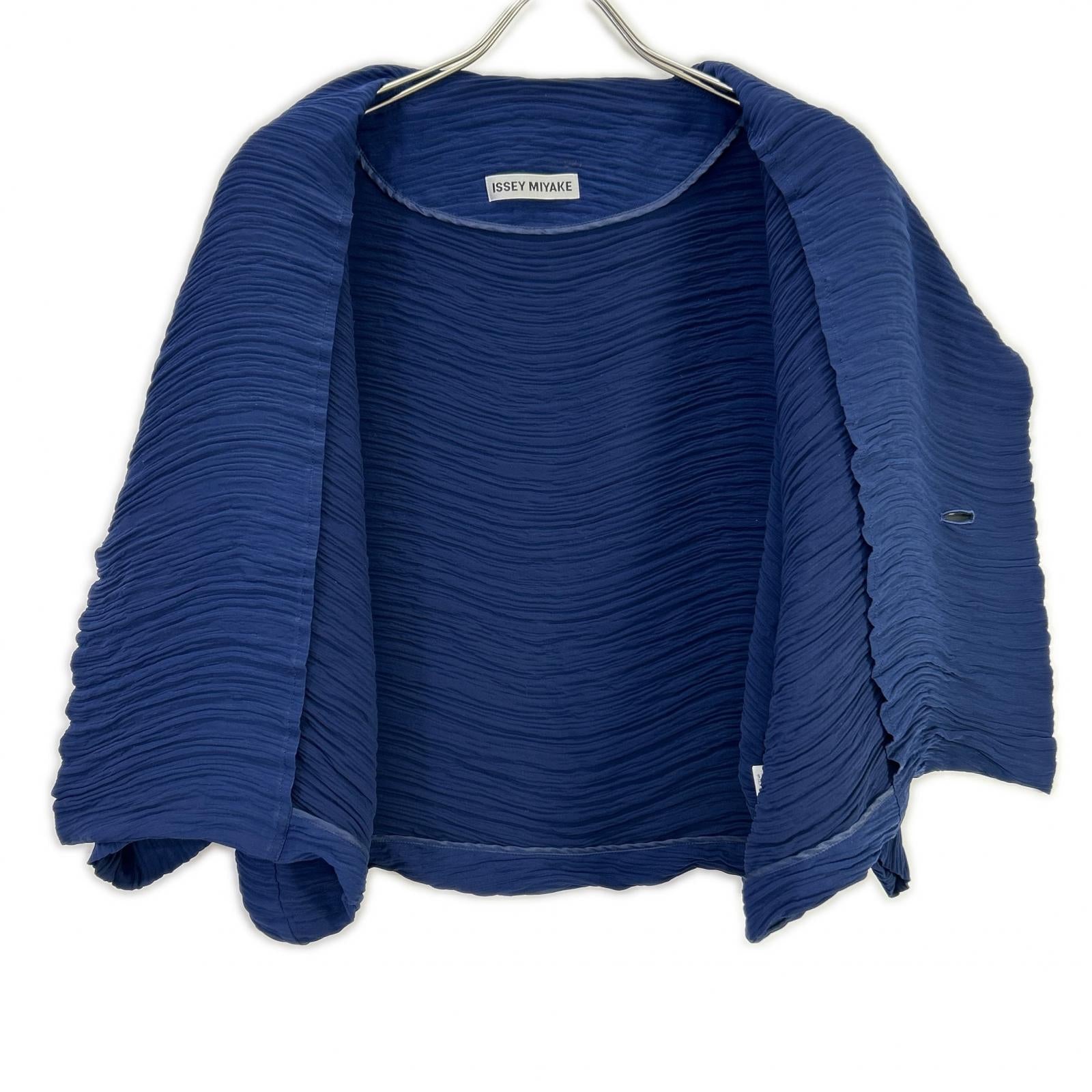 ISSEY MIYAKE イッセイミヤケ IM92FD510 ネイビー プリーツデザインジャケット ジャケット