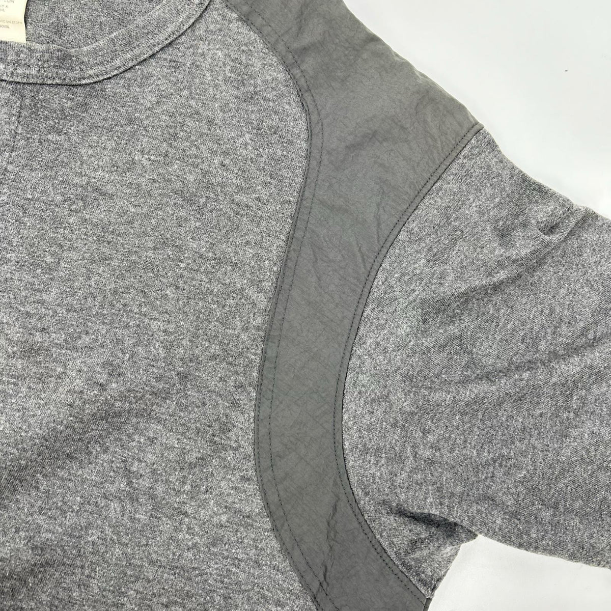 Yohji Yamamoto POUR HOMME ヨウジヤマモトプールオム HCT62082 99ss グレー ナイロン切り替えし Tシャツ トップス