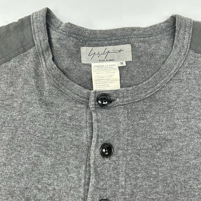 Yohji Yamamoto POUR HOMME ヨウジヤマモトプールオム HCT62082 99ss グレー ナイロン切り替えし Tシャツ トップス