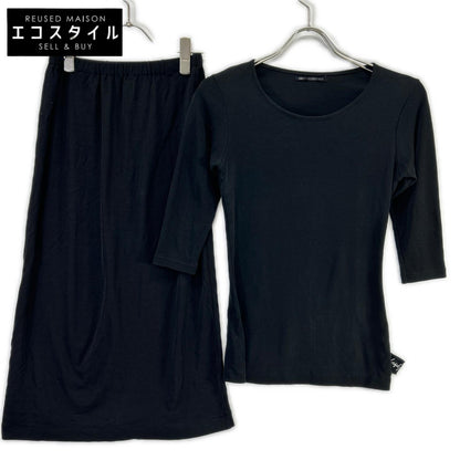 Yohji Yamamoto FEMME FA-T74-058 HQ-T79-839 black cut-and-sew top and skirt set