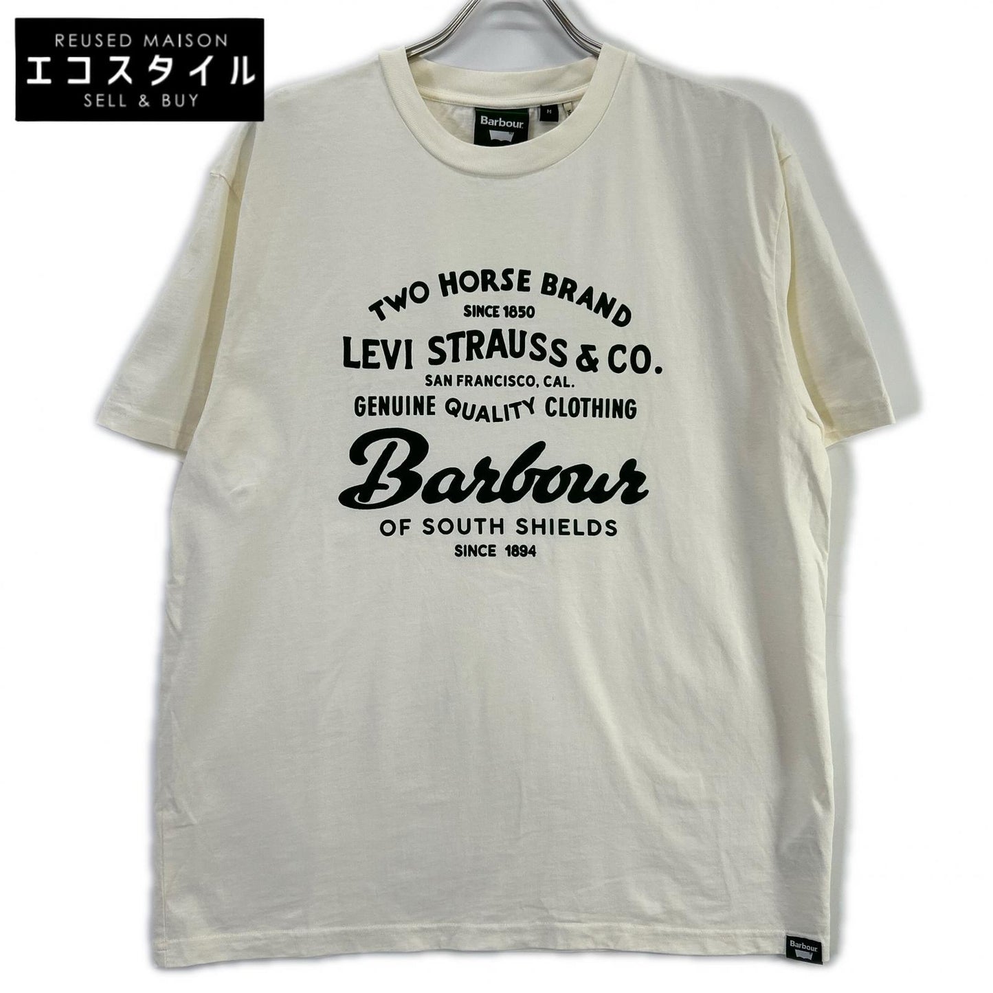 Barbour バブアー ホワイト 252MTS1513 × Levi's グラフィックTシャツ トップス