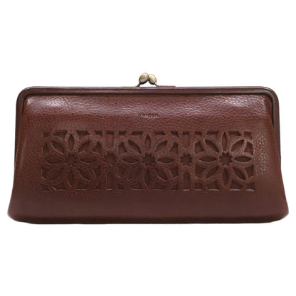 genten GenTen 44250-56 Cutwork Long Wallet with Frame Closure, Long Wallet (with Coin Pocket)