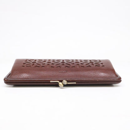 genten GenTen 44250-56 Cutwork Long Wallet with Frame Closure, Long Wallet (with Coin Pocket)