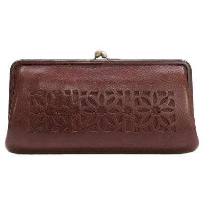 genten GenTen 44250-56 Cutwork Long Wallet with Frame Closure, Long Wallet (with Coin Pocket)