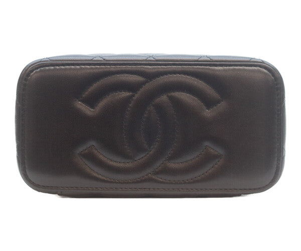 CHANEL シャネル ブラック×ピンク トップハンドル チェーンショルダー バニティバッグ ショルダーバッグ