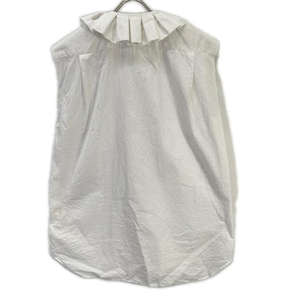 COMMEdesGARCONS HOMME PLUS コムデギャルソンオムプリュス ホワイト PO-B029 スリーブレスカラーフリルノースリーブシャツ トップス