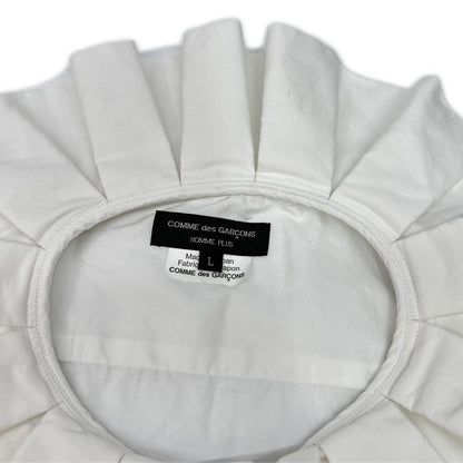 COMMEdesGARCONS HOMME PLUS コムデギャルソンオムプリュス ホワイト PO-B029 スリーブレスカラーフリルノースリーブシャツ トップス