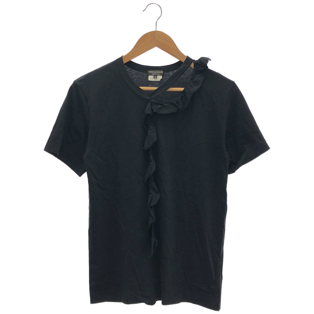 COMMEdesGARCONS HOMME PLUS コムデギャルソンオムプリュス ブラック PJ-T050 フリルTシャツ トップス