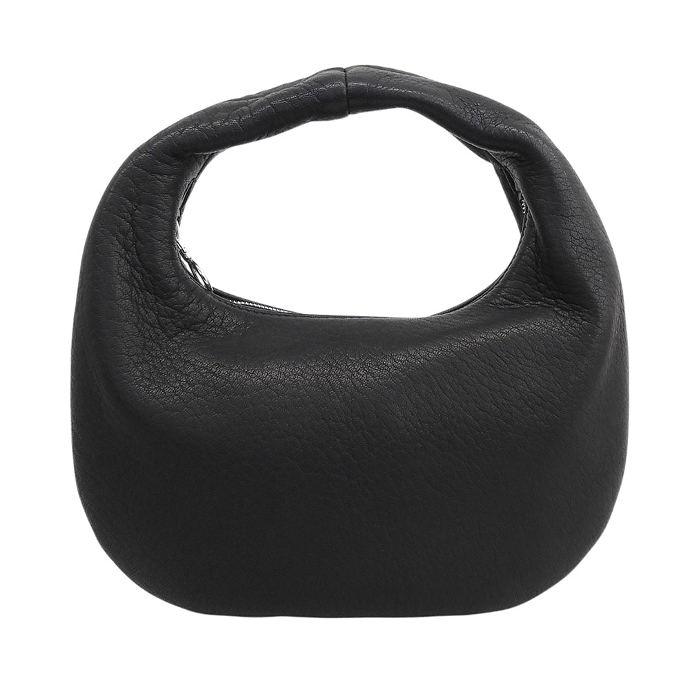 Aeta アエタ 新品同様 ROUND ONE SHOULDER レザー ハンドバッグ レディース ブラック DA58 ハンドバッグ