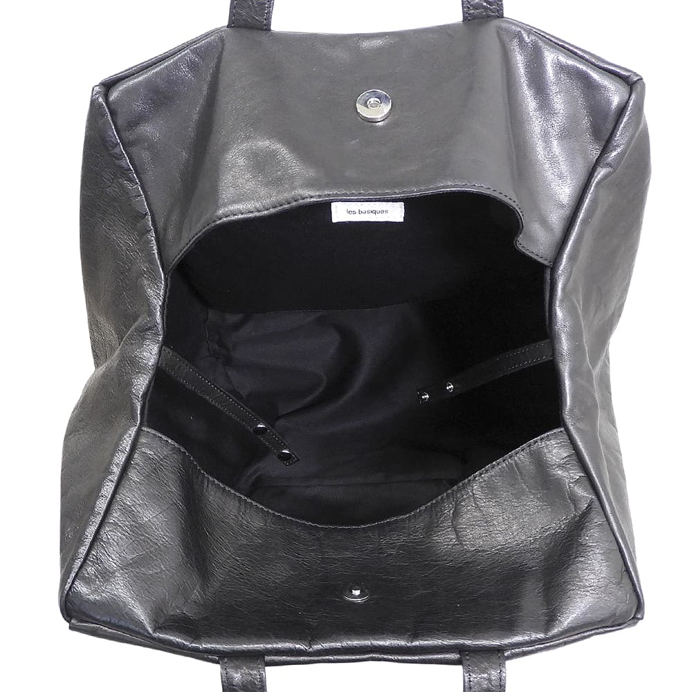 Les Basiques レ バシック 美品 ソフトレザー トートバッグ レディース ブラック トートバッグ