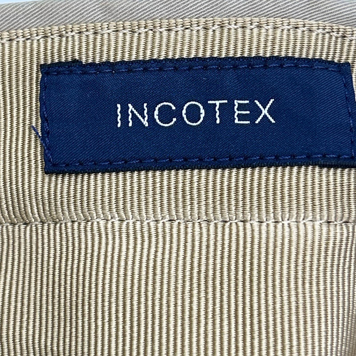 INCOTEX Incotex beige 1W0038 single-pleat stretch chino pants bottoms