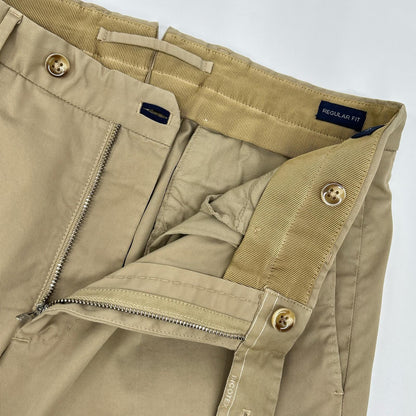 INCOTEX Incotex beige 1W0038 single-pleat stretch chino pants bottoms