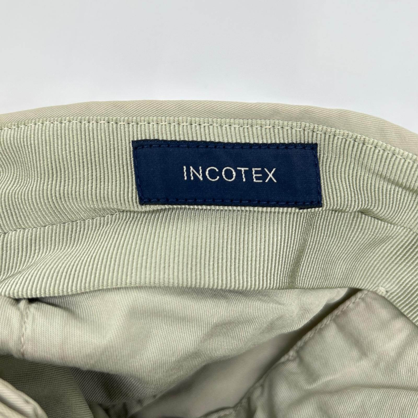INCOTEX インコテックス ベージュ 1W0038 ワンプリーツストレッチチノパンツ ボトムス