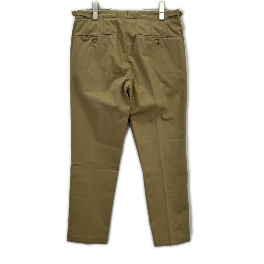 INCOTEX Incotex Beige 1AGW11 Cotton Twill One-Pleat Side-Adjuster Slacks Bottoms