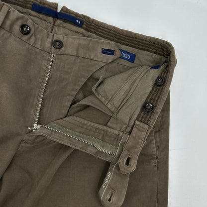 INCOTEX Incotex Brown 1NGW24 Slim-Fit One-Pleat Pants Bottoms