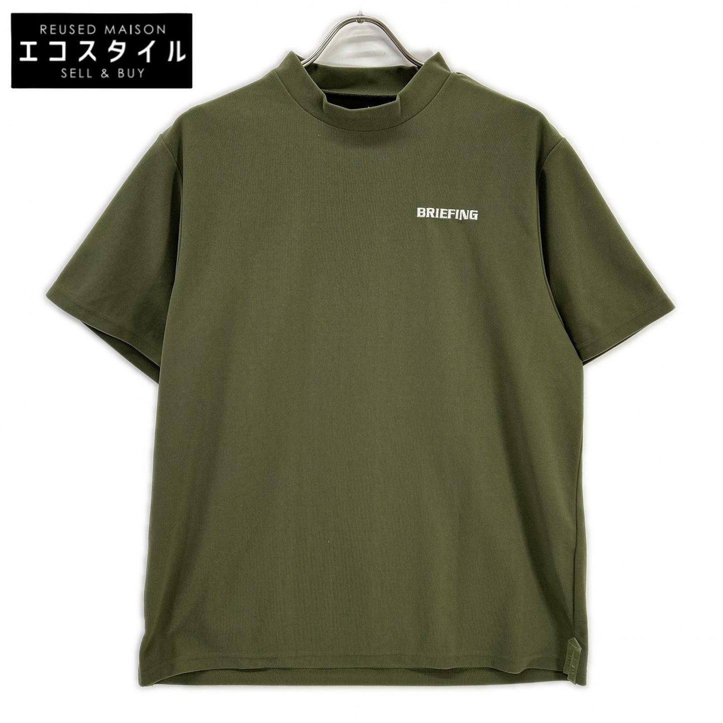 BRIEFING ブリーフィング BRG253M04 オリーブ モックネック 半袖 Tシャツ トップス