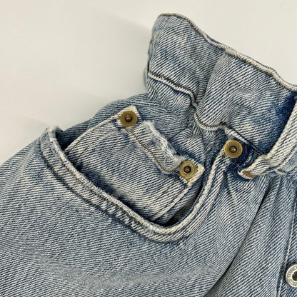 MIUMIU ミュウミュウ ブルー 20年 GWP299 コットン ウエストギャザー アイコニック テーパード デニムパンツ ボトムス