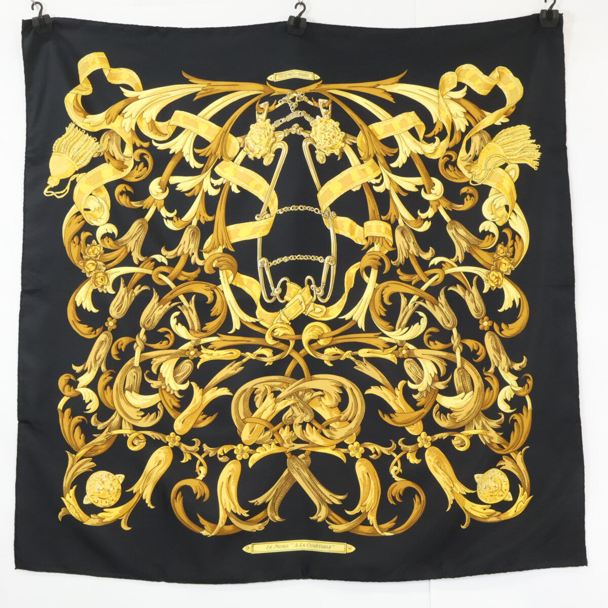 HERMES エルメス 【美品】LE MORS A LA CONETABLE 轡の気品 シルク カレ90 スカーフ