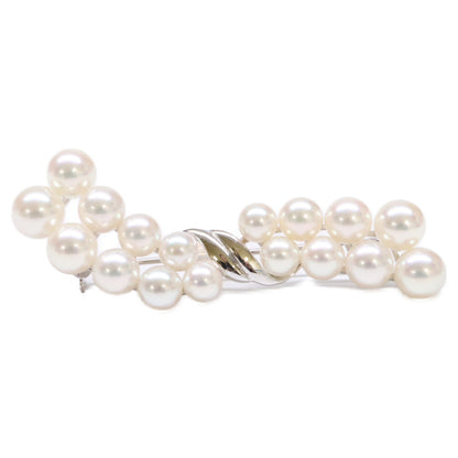 mikimoto ミキモト 美品 K18WG 5-7mmパール ブローチ