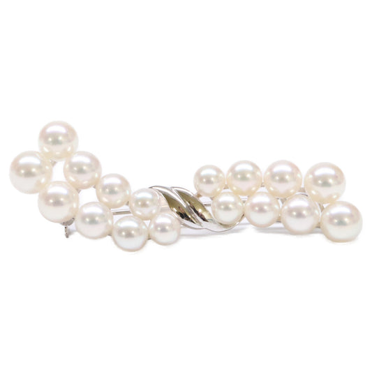 mikimoto ミキモト 美品 K18WG 5-7mmパール ブローチ
