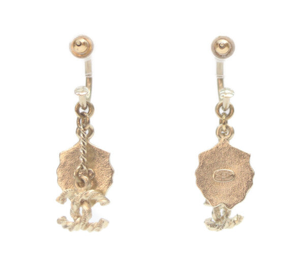 CHANEL シャネル A11P ココマーク ライオン パール フープピアス ピアス