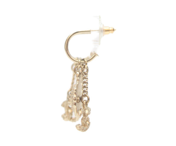 CHANEL シャネル A11P ココマーク ライオン パール フープピアス ピアス