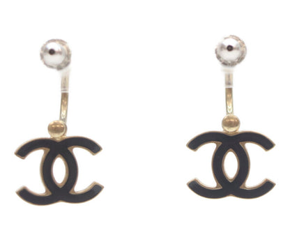 CHANEL シャネル 10P 黒 エナメルココマーク フープピアス ピアス