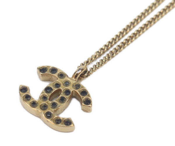 CHANEL シャネル 01A ココマーク ブラックストーン ネックレス ネックレス