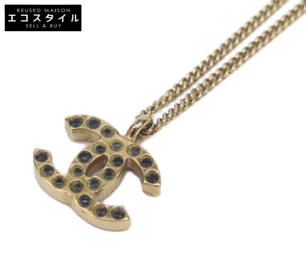 CHANEL シャネル 01A ココマーク ブラックストーン ネックレス ネックレス