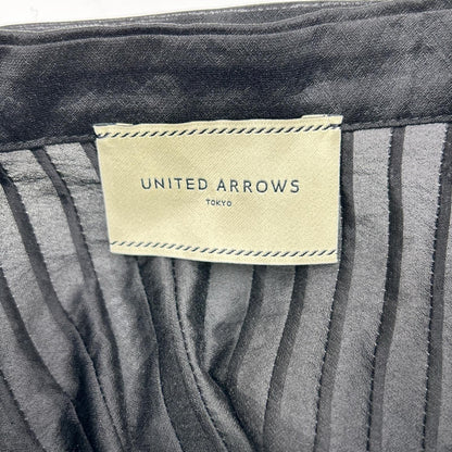 UNITED ARROWS ユナイテッドアローズ 1516-1-6621656 ブラック シルキーピンタック ショートスリーブ ブラウス トップス
