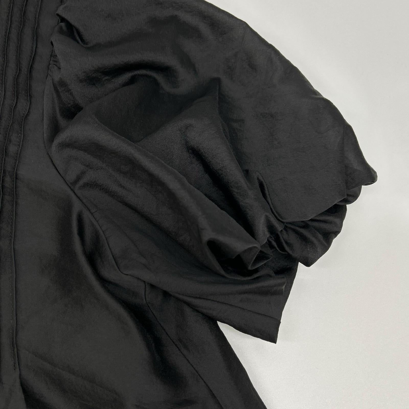 UNITED ARROWS ユナイテッドアローズ 1516-1-6621656 ブラック シルキーピンタック ショートスリーブ ブラウス トップス