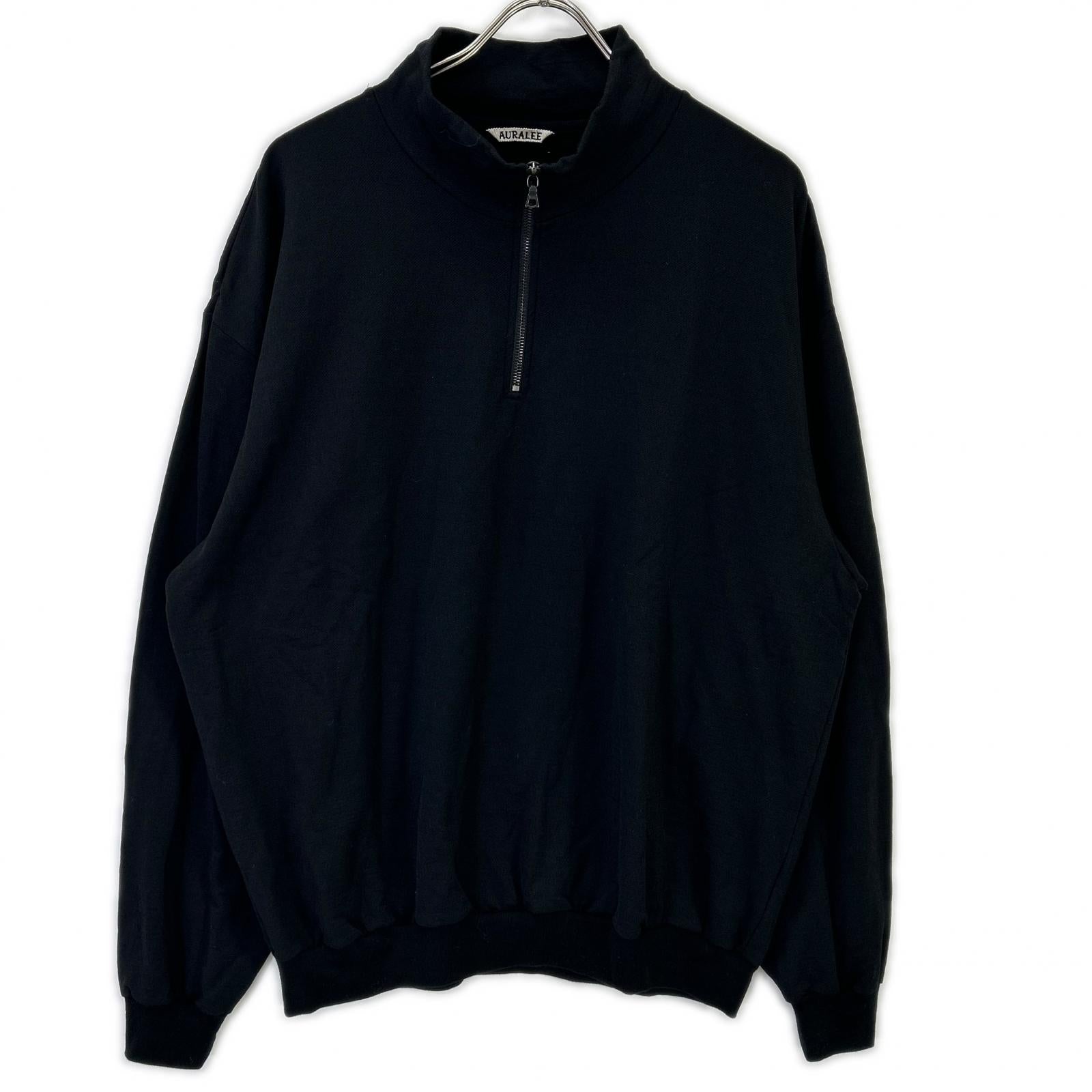 AURALEE オーラリー A25AP01WU ブラック LIGHT WOOL SWEAT HALF ZIP トップス