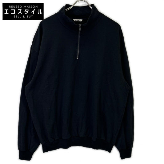 AURALEE オーラリー A25AP01WU ブラック LIGHT WOOL SWEAT HALF ZIP トップス