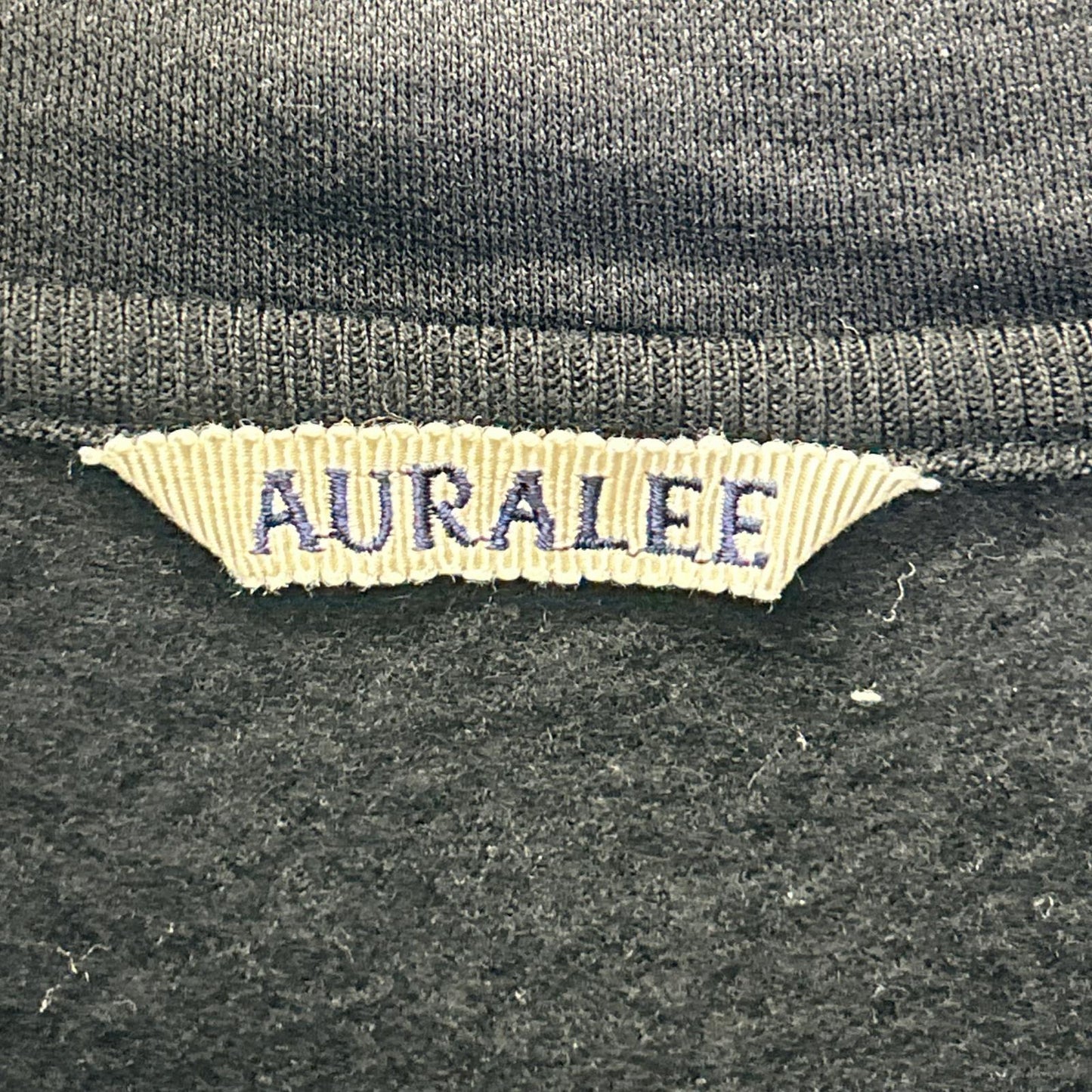 AURALEE Auralee A25AP01WU black LIGHT WOOL SWEAT HALF ZIP top